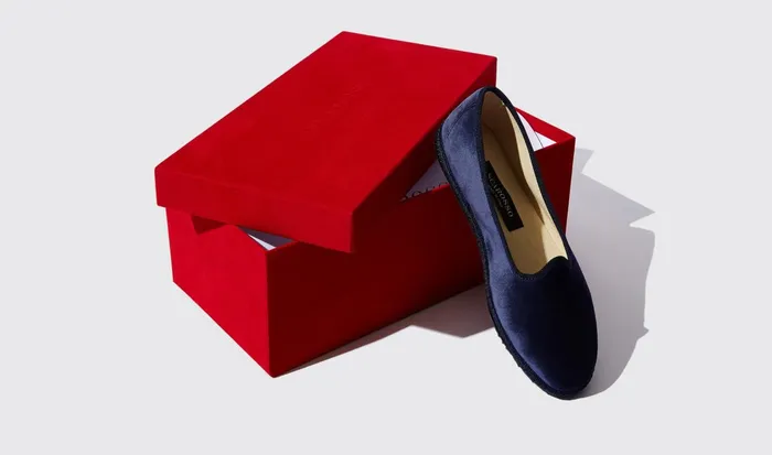 Scarosso Slippers Women Valentina Blu Velluto Blue 8211 Velvet