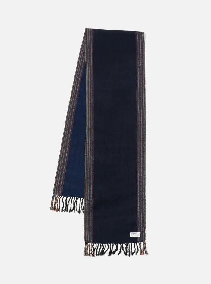 Scarves Men Universal Works Universal Works Wool Scarf In Navy Merino Wool