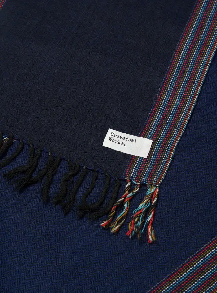 Scarves Men Universal Works Universal Works Wool Scarf In Navy Merino Wool
