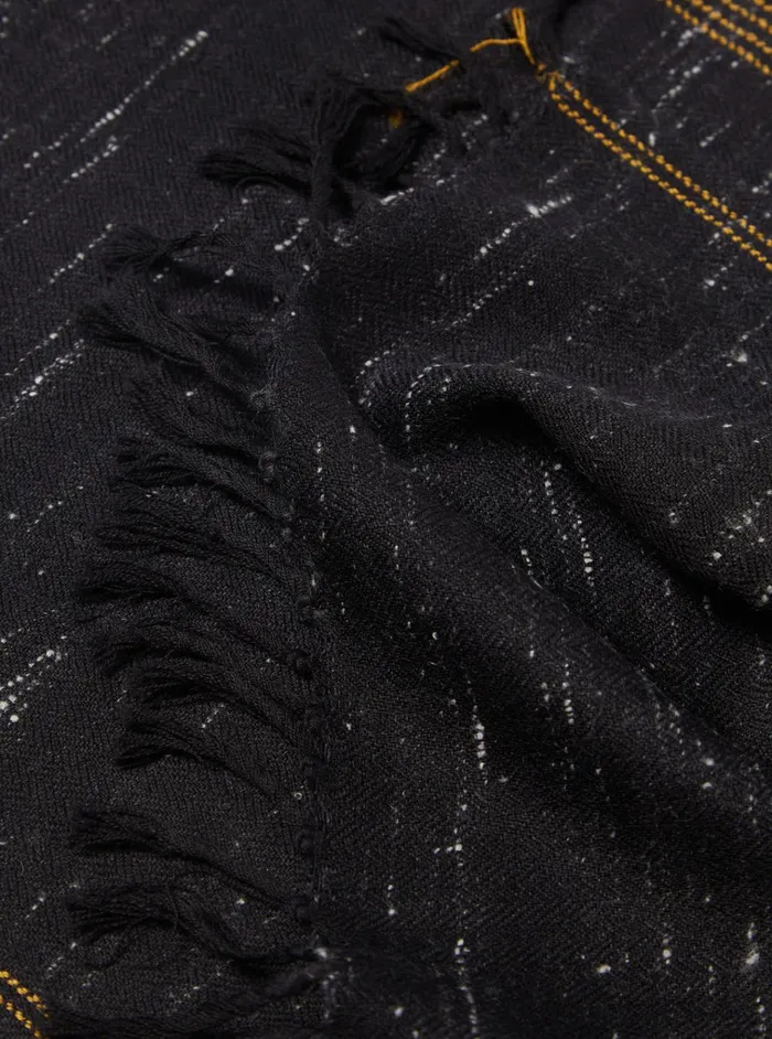 Scarves Men Universal Works Universal Works Yak Scarf In CharcoalGold Yak Wool
