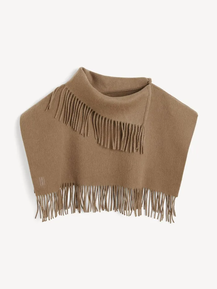 Scarves Women By Malene Birger Turtla Wool Fringe Bib Light Brown