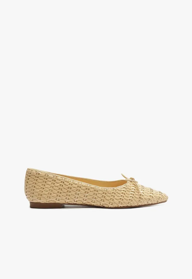 Schutz Shoes Ballerinas Women Arissa Straw Ballet Flat Beige