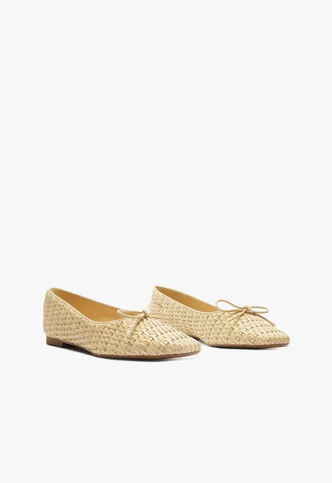 Schutz Shoes Ballerinas Women Arissa Straw Ballet Flat Beige