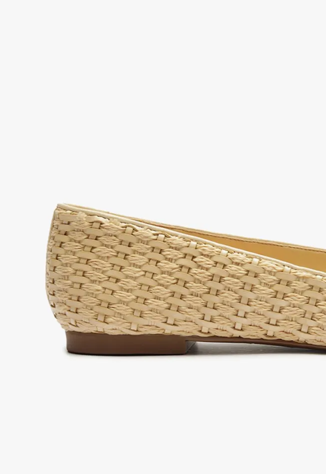 Schutz Shoes Ballerinas Women Arissa Straw Ballet Flat Beige