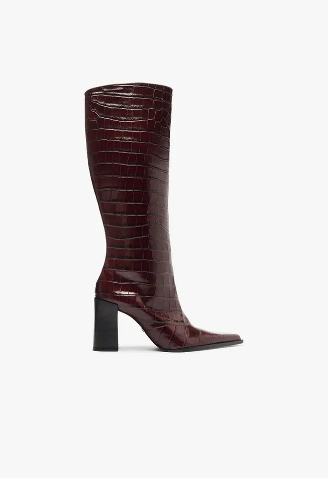 Schutz Shoes Boots Women Raffaela Up Boot Cherry Wine