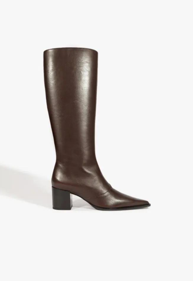 Schutz Shoes Boots Women Raffaela Up Mid Boot Dark Brown