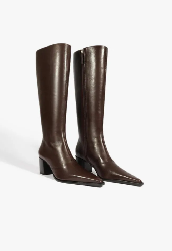Schutz Shoes Boots Women Raffaela Up Mid Boot Dark Brown