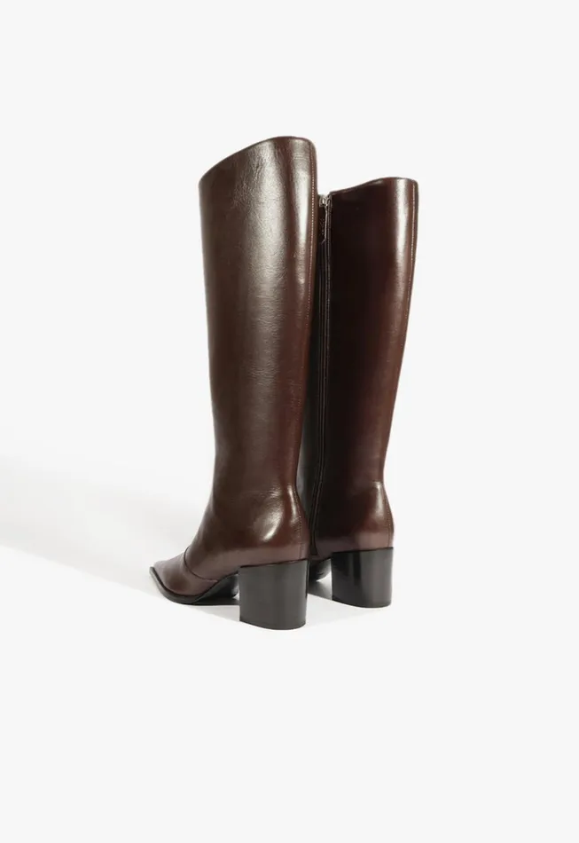 Schutz Shoes Boots Women Raffaela Up Mid Boot Dark Brown