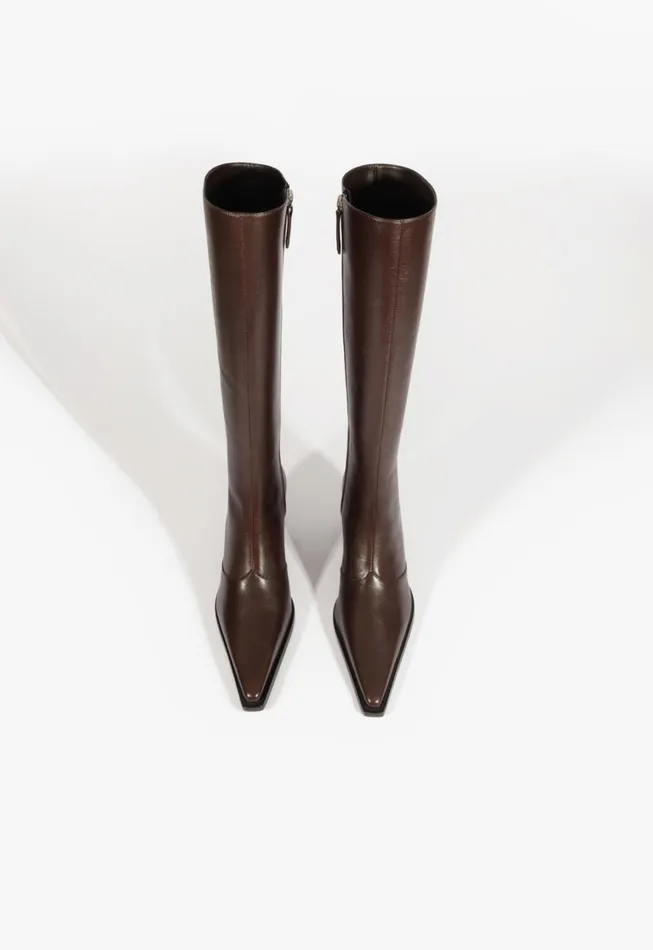 Schutz Shoes Boots Women Raffaela Up Mid Boot Dark Brown