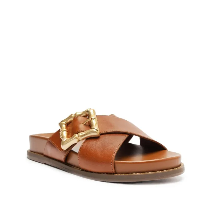 Schutz Shoes Enola Women Enola Crossed Sporty Sandal Camel