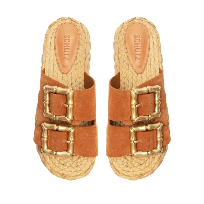 Schutz Shoes Enola Women Enola Rope Flat Sandal Honey Peach