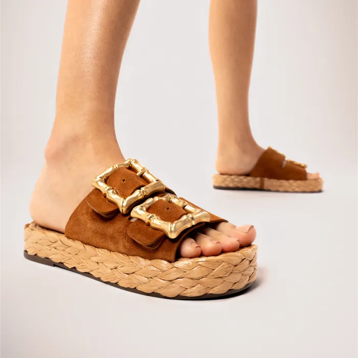 Schutz Shoes Enola Women Enola Rope Flat Sandal Honey Peach