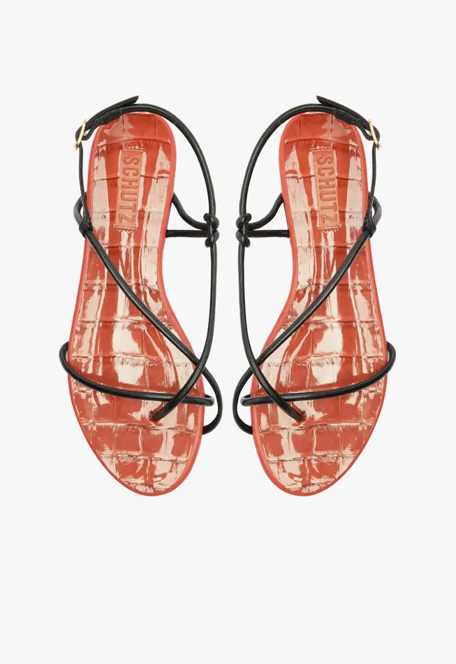 Schutz Shoes Flats Women Malta Flat Sandal Orange