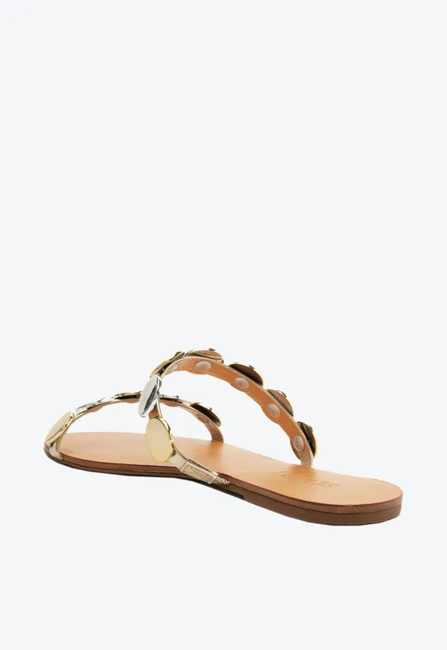 Schutz Shoes Mules Women Acacia Flat Sandal Gold