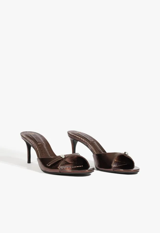 Schutz Shoes Mules Women Jane Mule Sandal Dark Brown