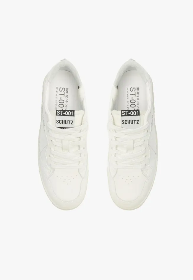 Schutz Shoes Sneakers Women St001 Leather Sneaker White