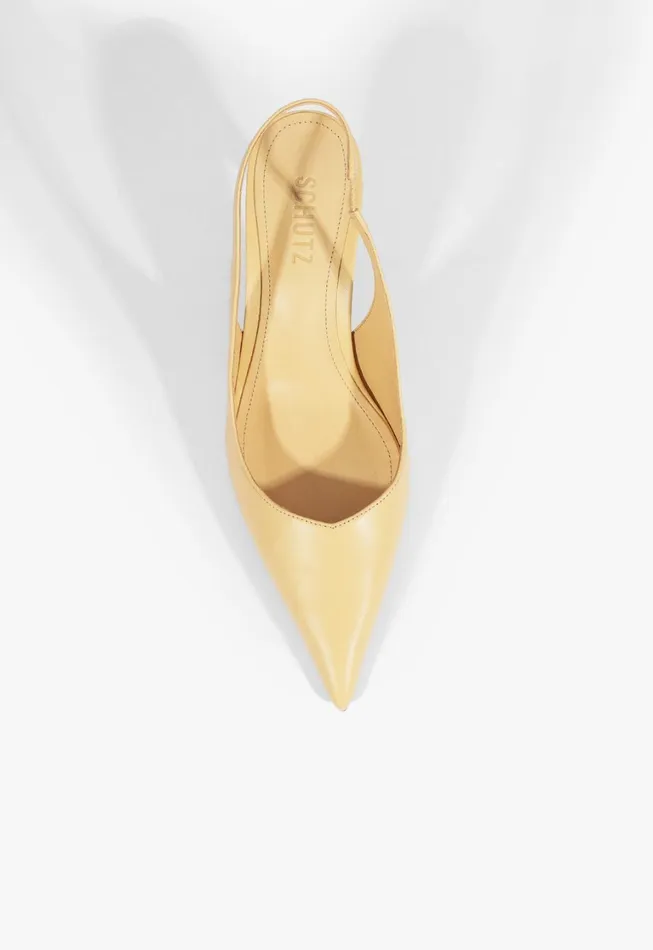 Schutz Shoes Women Lexi Sling Mid Pump Beige