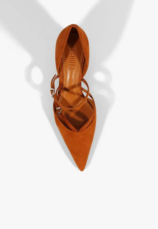 Schutz Shoes Women Rue Mid Pump Brown