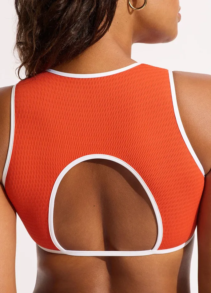 Seafolly Beach Bound Cropped Tank Bikini Top 8211 Tamarillo Women Bralette Seafolly Beach Bound Cropped Tank Bikini Top 8211 Tamarillo Women Bralette