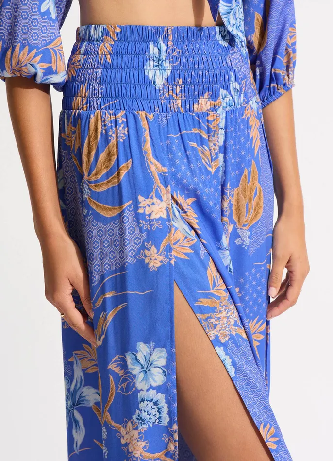 Seafolly Eden Shirring Pant 8211 Azure Women Pants and Shorts Seafolly Eden Shirring Pant 8211 Azure Women Pants and Shorts