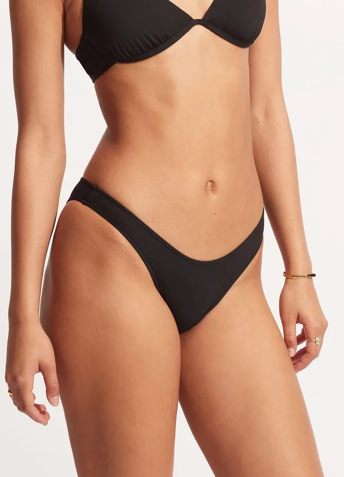 Seafolly High Cut Pant 8211 Black Women Brazilian
