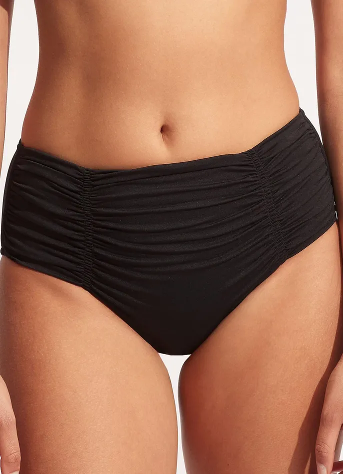 Seafolly Seafolly Collective Gathered Front Retro Pant 8211 Black Women More Coverage