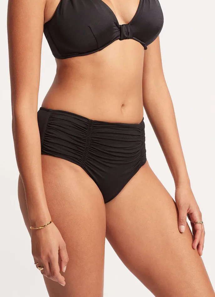 Seafolly Seafolly Collective Gathered Front Retro Pant 8211 Black Women More Coverage