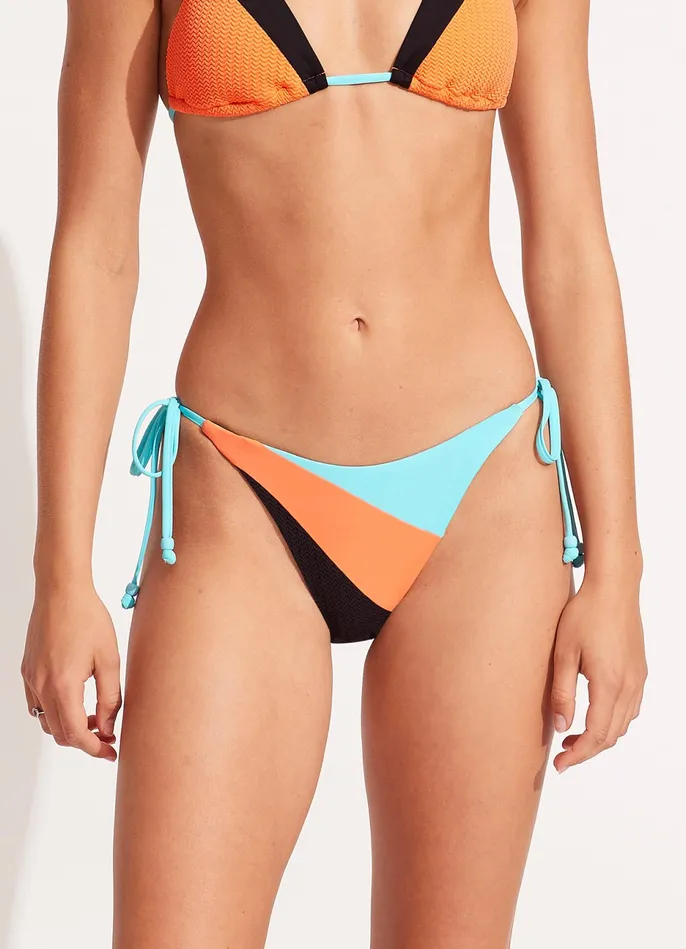 Seafolly Slice Of Splice Tie Side Bikini Bottom 8211 Black Women Tie Side