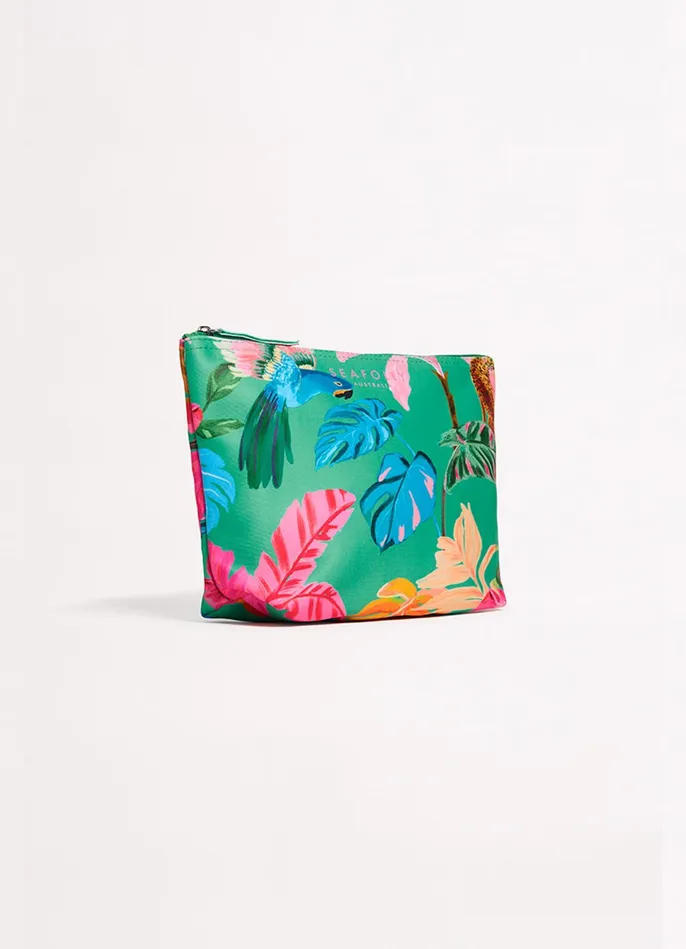 Seafolly Tropica Zip Pouch 8211 Jade Women Beach Bags Seafolly Tropica Zip Pouch 8211 Jade Women Beach Bags