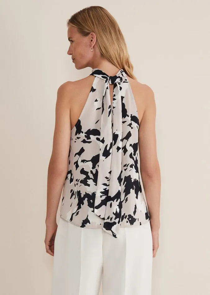Sejal Printed Halter Neck Top Blackputty Women Phase Eight Shirts and Blouses Sejal Printed Halter Neck Top Blackputty Women Phase Eight Shirts and Blouses