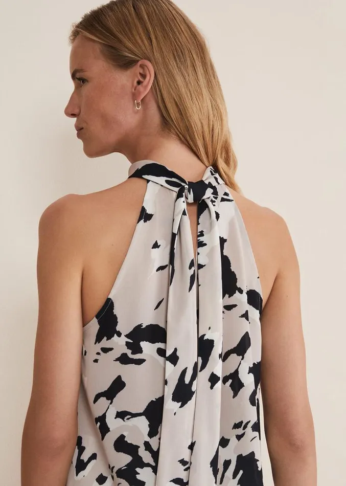 Sejal Printed Halter Neck Top Blackputty Women Phase Eight Shirts and Blouses Sejal Printed Halter Neck Top Blackputty Women Phase Eight Shirts and Blouses