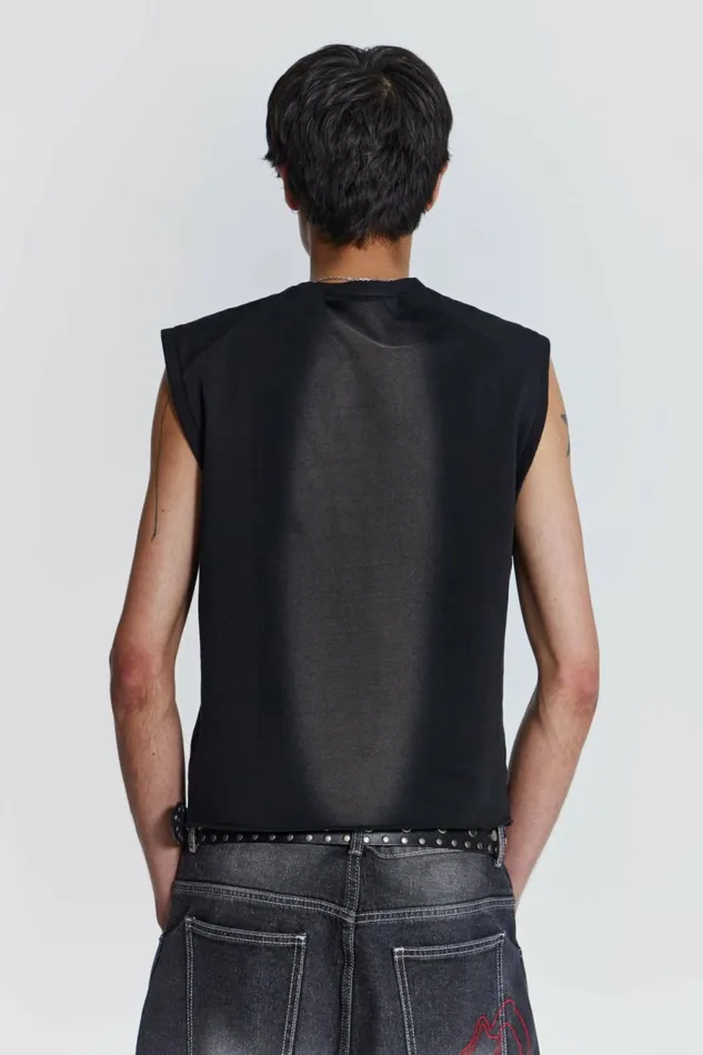 Shade Loopback Tank Black Men Jaded London Vests Shade Loopback Tank Black Men Jaded London Vests