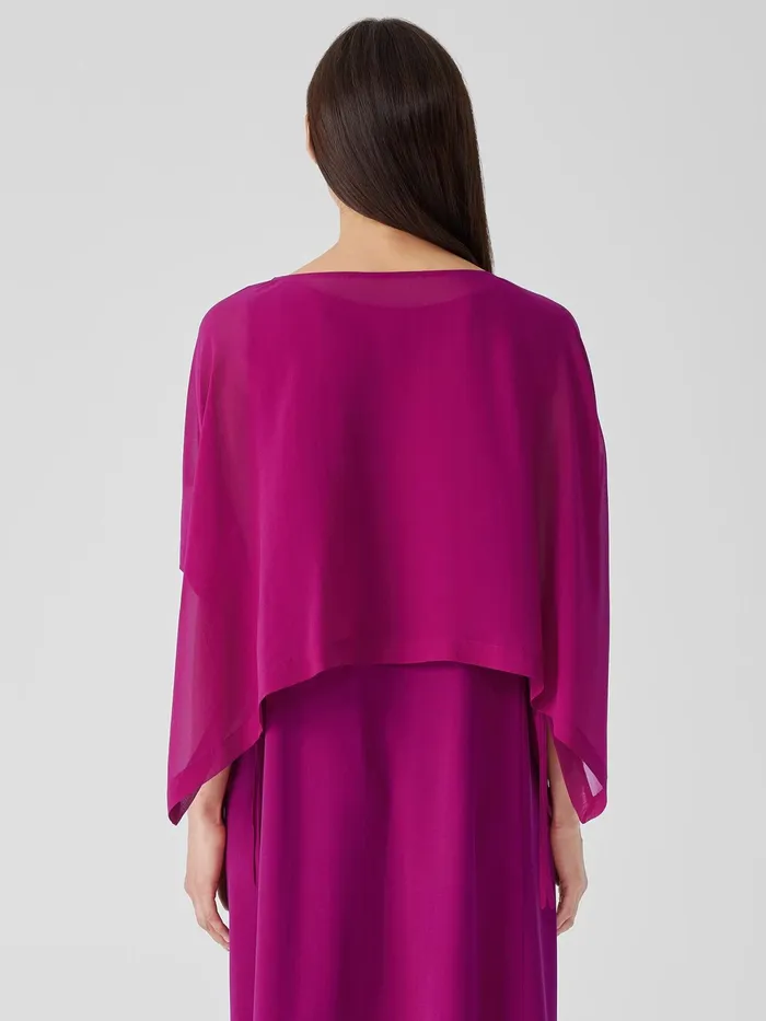 Sheer Silk Georgette Poncho Rhapsody Women Eileen Fisher Tops and Tees