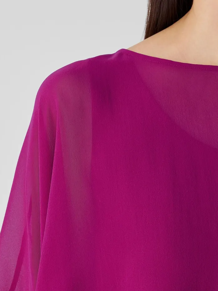 Sheer Silk Georgette Poncho Rhapsody Women Eileen Fisher Tops and Tees