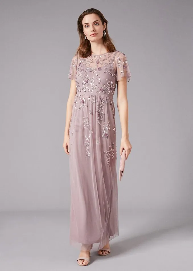 Shirin Embellished Maxi Dress Soft Lilac Women Phase Eight Dresses