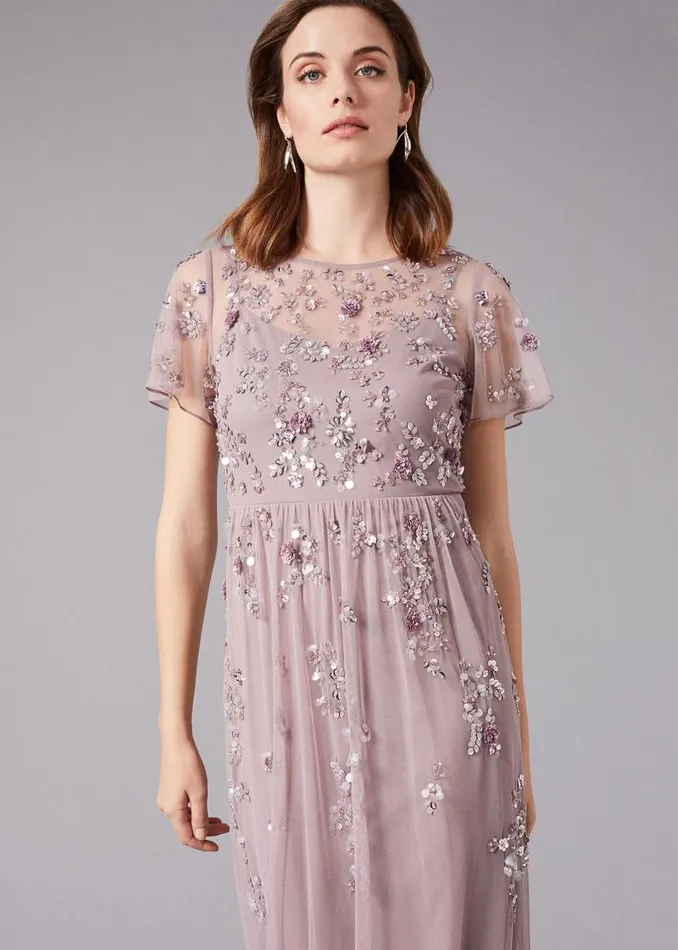 Shirin Embellished Maxi Dress Soft Lilac Women Phase Eight Dresses