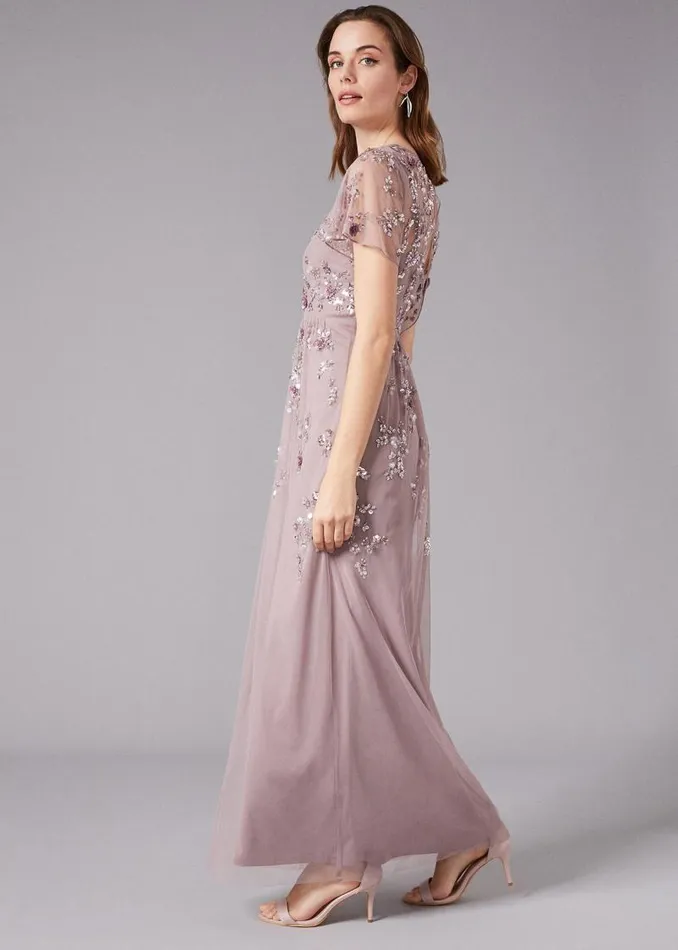 Shirin Embellished Maxi Dress Soft Lilac Women Phase Eight Dresses