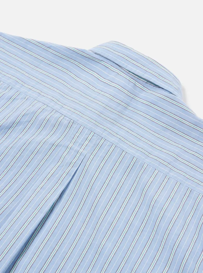 Shirts Men Universal Works Universal Works Lazy Day Shirt In Blue Chelsea Cotton Stripe