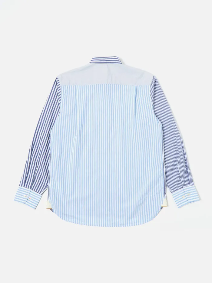 Shirts Men Universal Works Universal Works Square Pocket Shirt In Blue Classic Stripes
