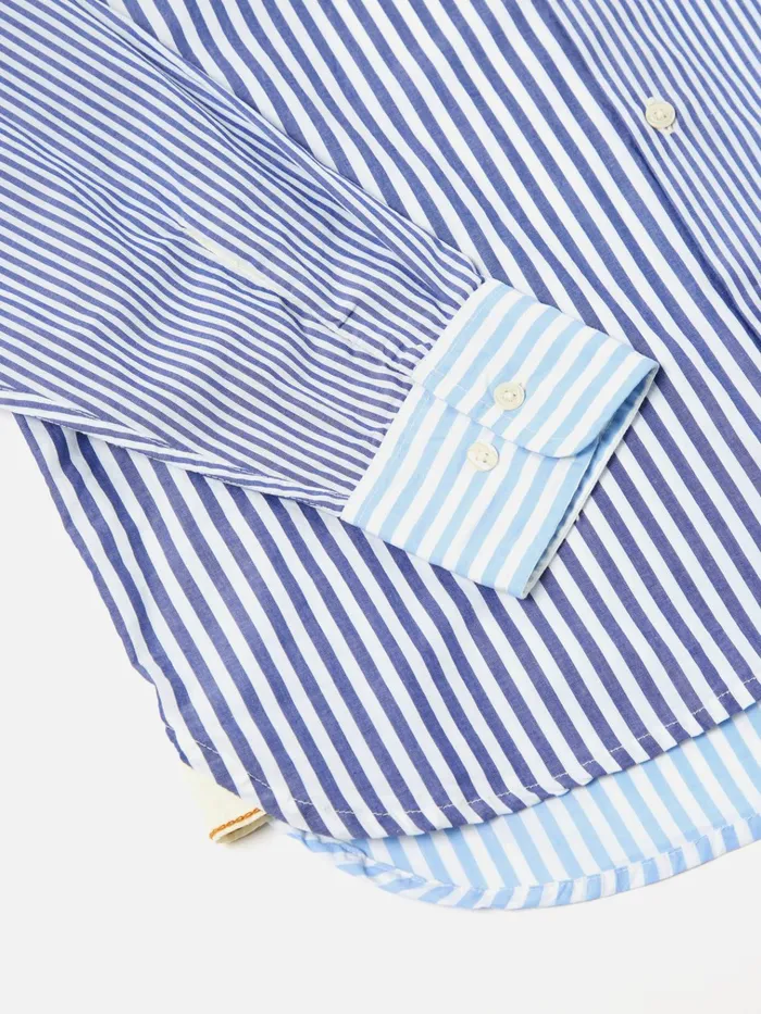 Shirts Men Universal Works Universal Works Square Pocket Shirt In Blue Classic Stripes