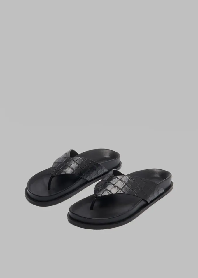 Shoes Women The Frankie Shop AEmery Alma Sandal 8211 Black Croc