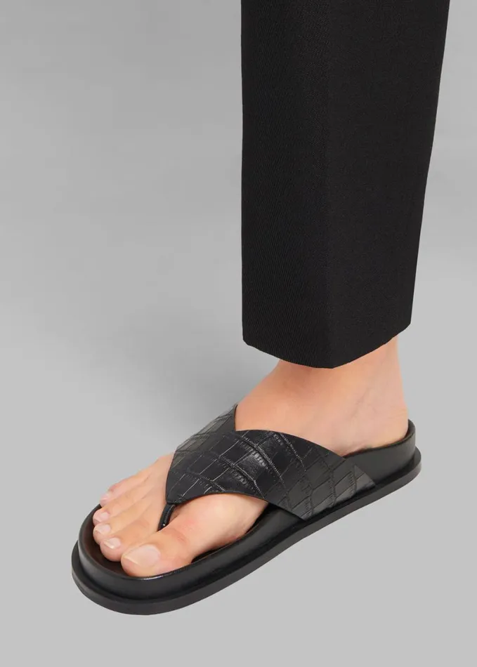 Shoes Women The Frankie Shop AEmery Alma Sandal 8211 Black Croc