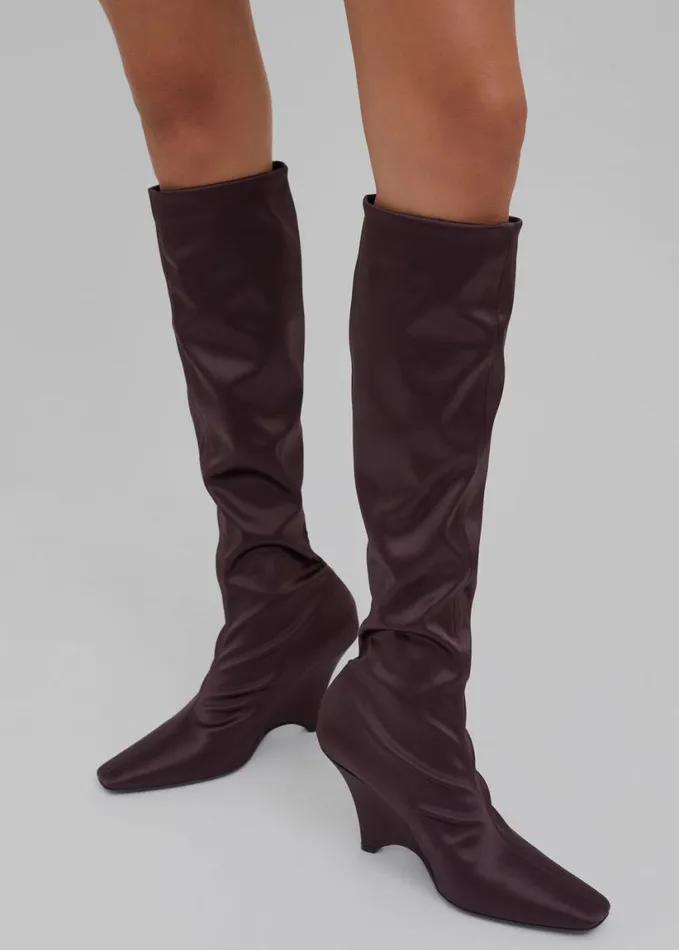 Shoes Women The Frankie Shop Christopher Esber Avery Knee High Boots 8211 Mahogany