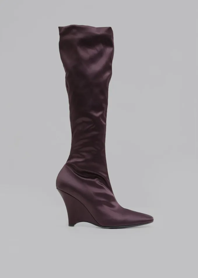 Shoes Women The Frankie Shop Christopher Esber Avery Knee High Boots 8211 Mahogany