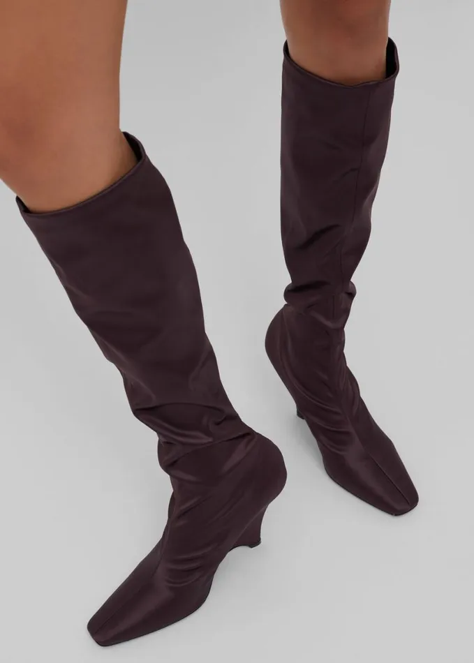 Shoes Women The Frankie Shop Christopher Esber Avery Knee High Boots 8211 Mahogany