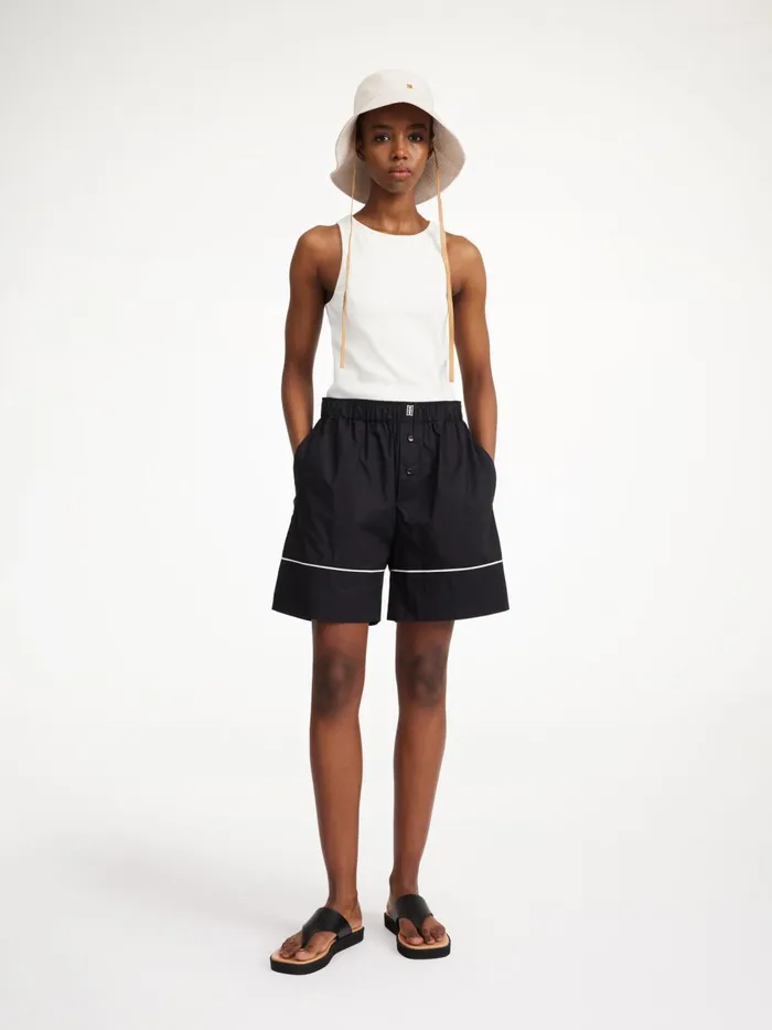 Shorts Women By Malene Birger Siara Organic Cotton Shorts Black