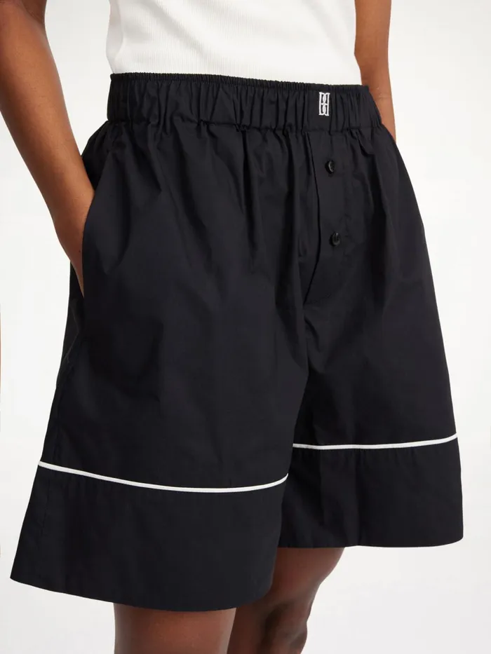 Shorts Women By Malene Birger Siara Organic Cotton Shorts Black