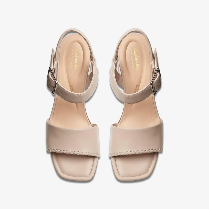 Siara 65 Buckle Sand Leather Women Clarks Sandals and Flip Flops
