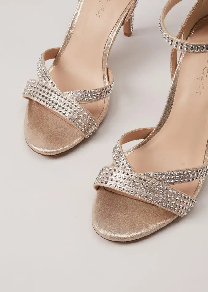 Silver Sparkly Open Toe Heels Silver Women Phase Eight Heels