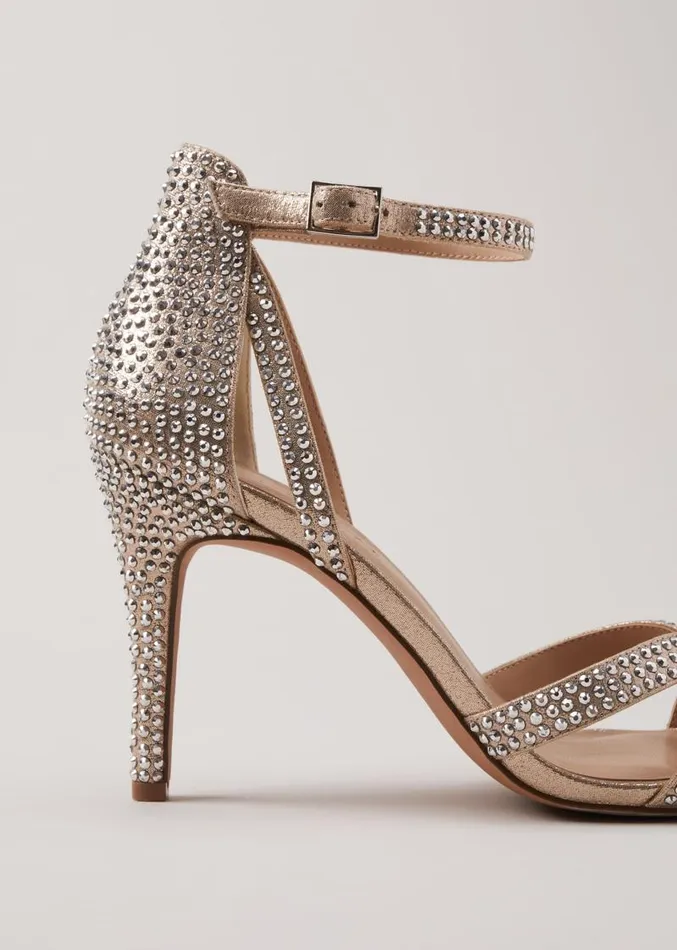 Silver Sparkly Open Toe Heels Silver Women Phase Eight Heels